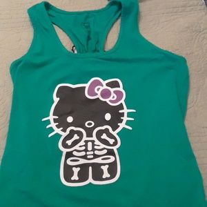 Cute cute Med Hello Kitty turquoise tank top